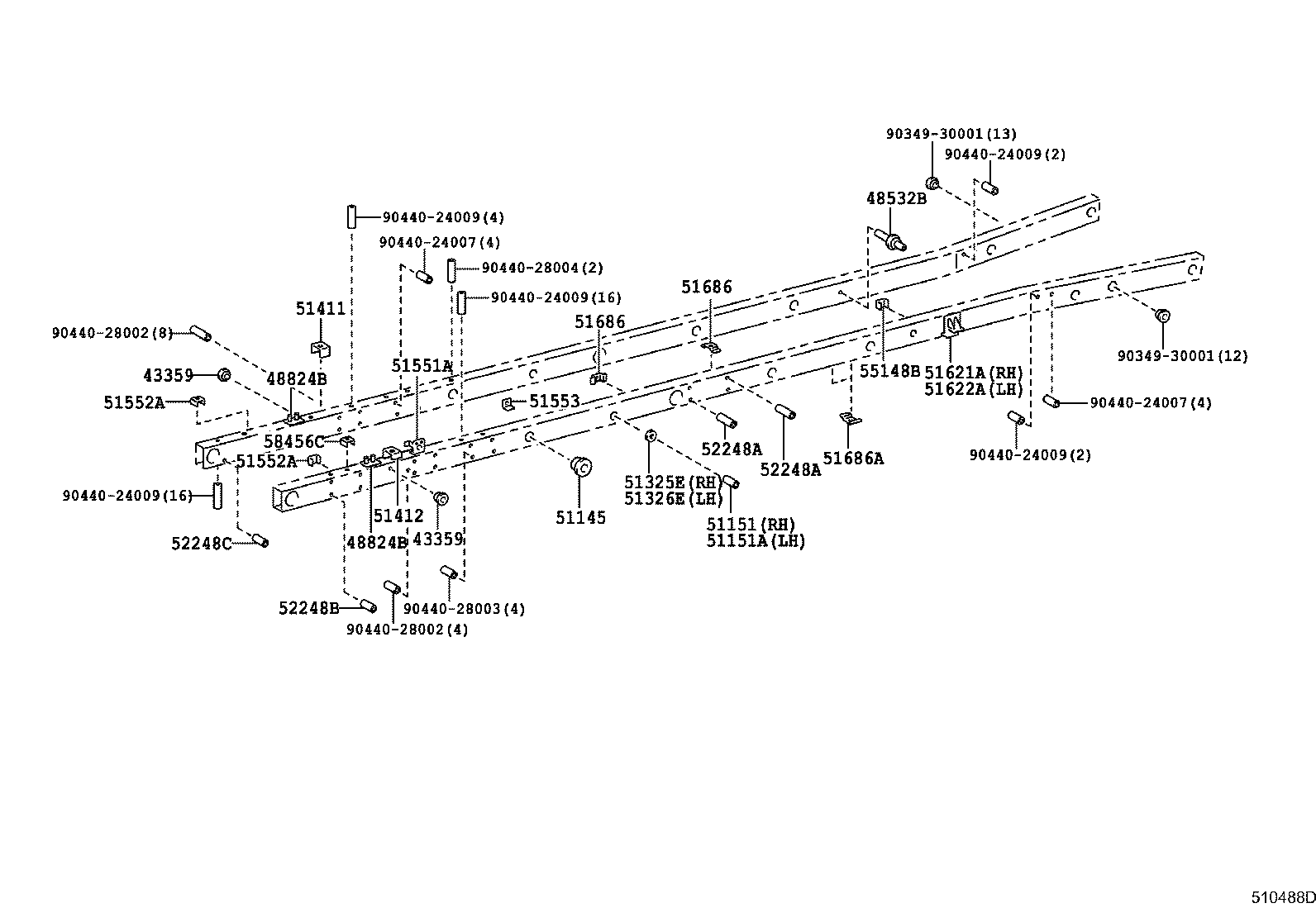 51201-36180 CROSSMEMBER SUB-ASSY, FRAME, NO.2 product image