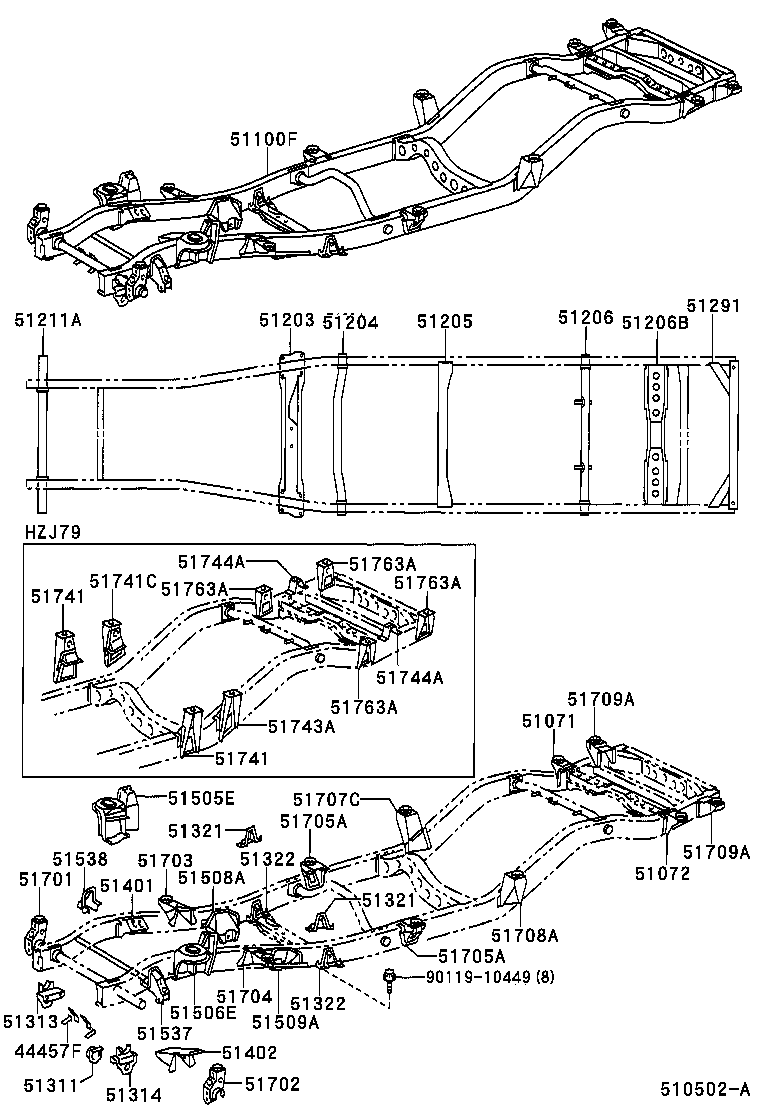 51401-60030 BRACKET SUB-ASSY, ENGINE FRONT MOUNTING, RH product image