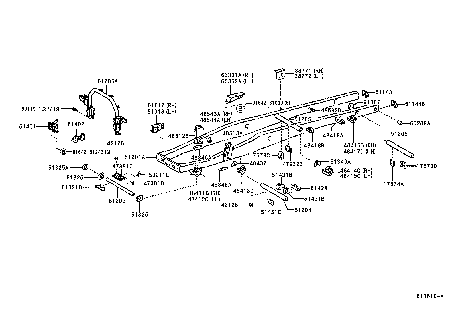 48416-37050 BRACKET, SPRING, NO.4 RH product image