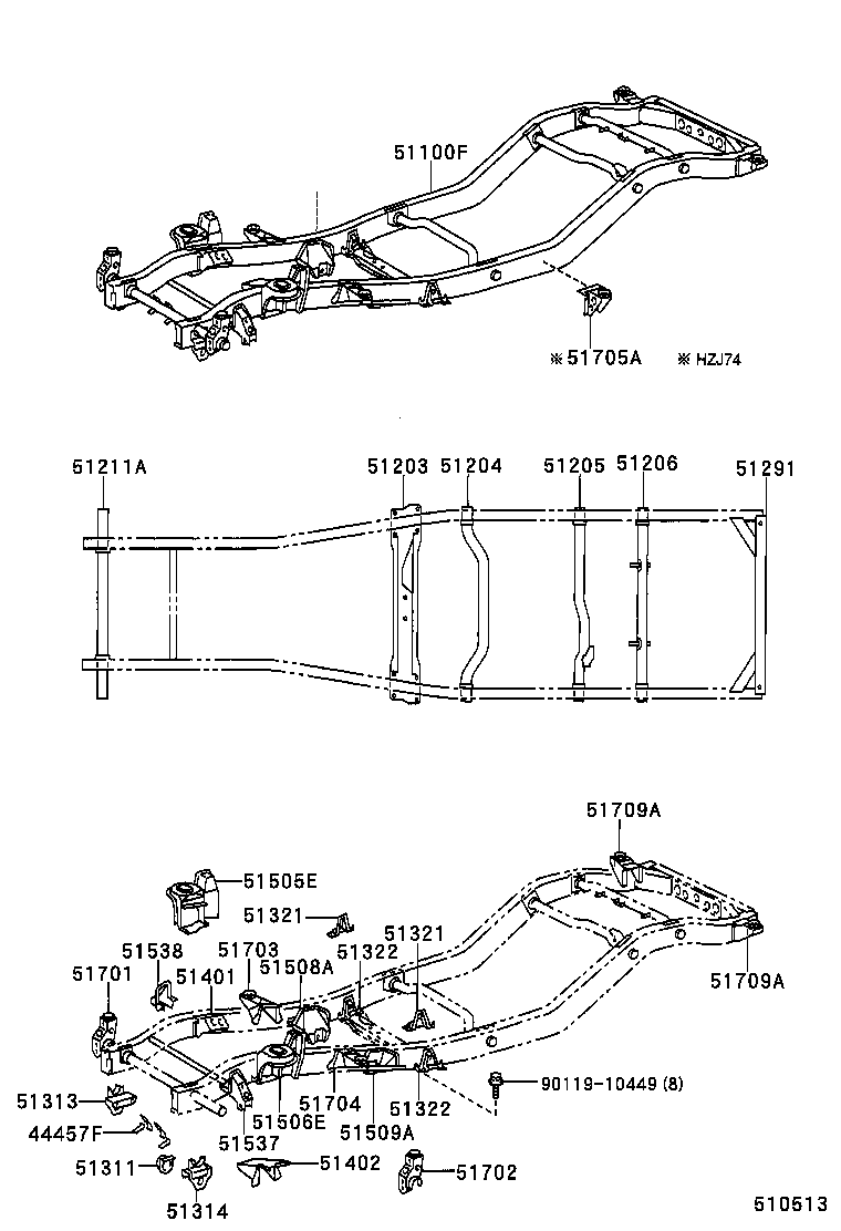 51401-60030 BRACKET SUB-ASSY, ENGINE FRONT MOUNTING, RH product image