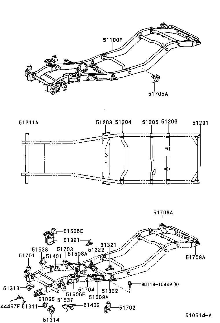 Toyota 51002-6B030 FRAME SUB-ASSY