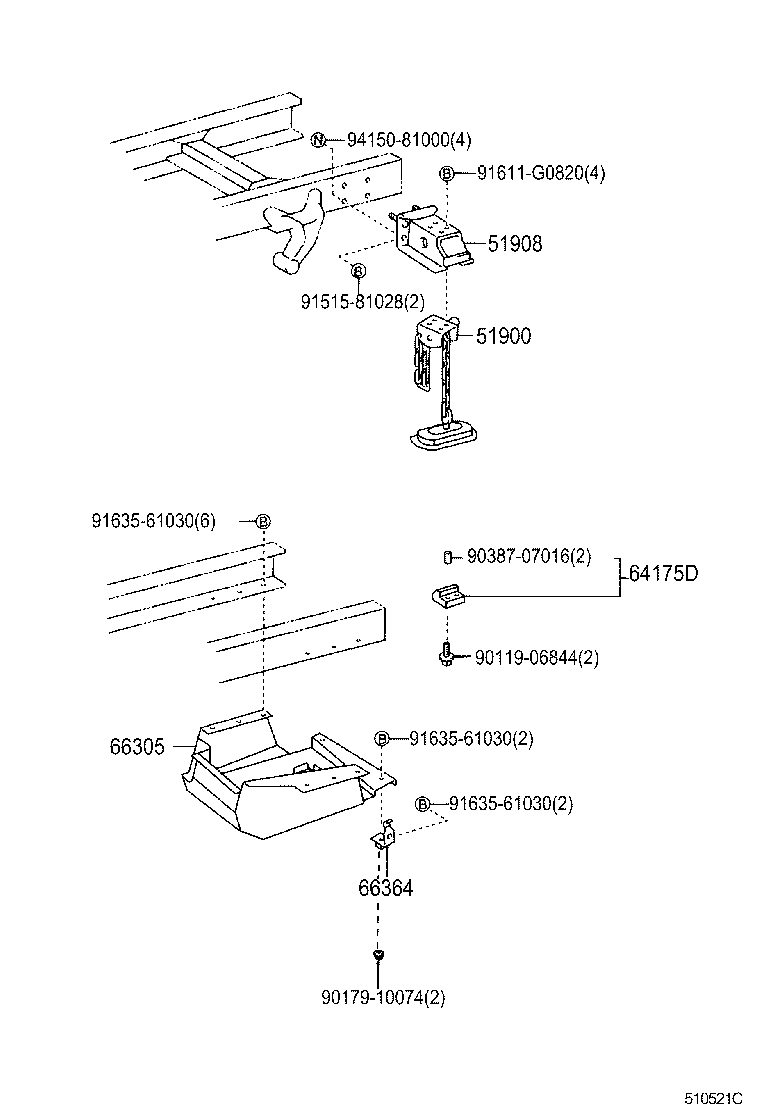 51908-37200 BRACKET SUB-ASSY, SPARE WHEEL CARRIER product image