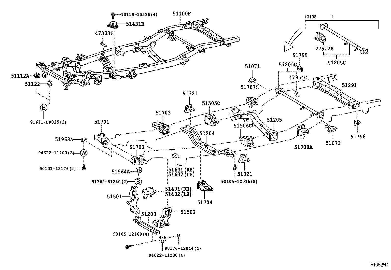 51047-35090 BRACKET SUB-ASSY, ENGINE FRONT MOUNTING, RH product image