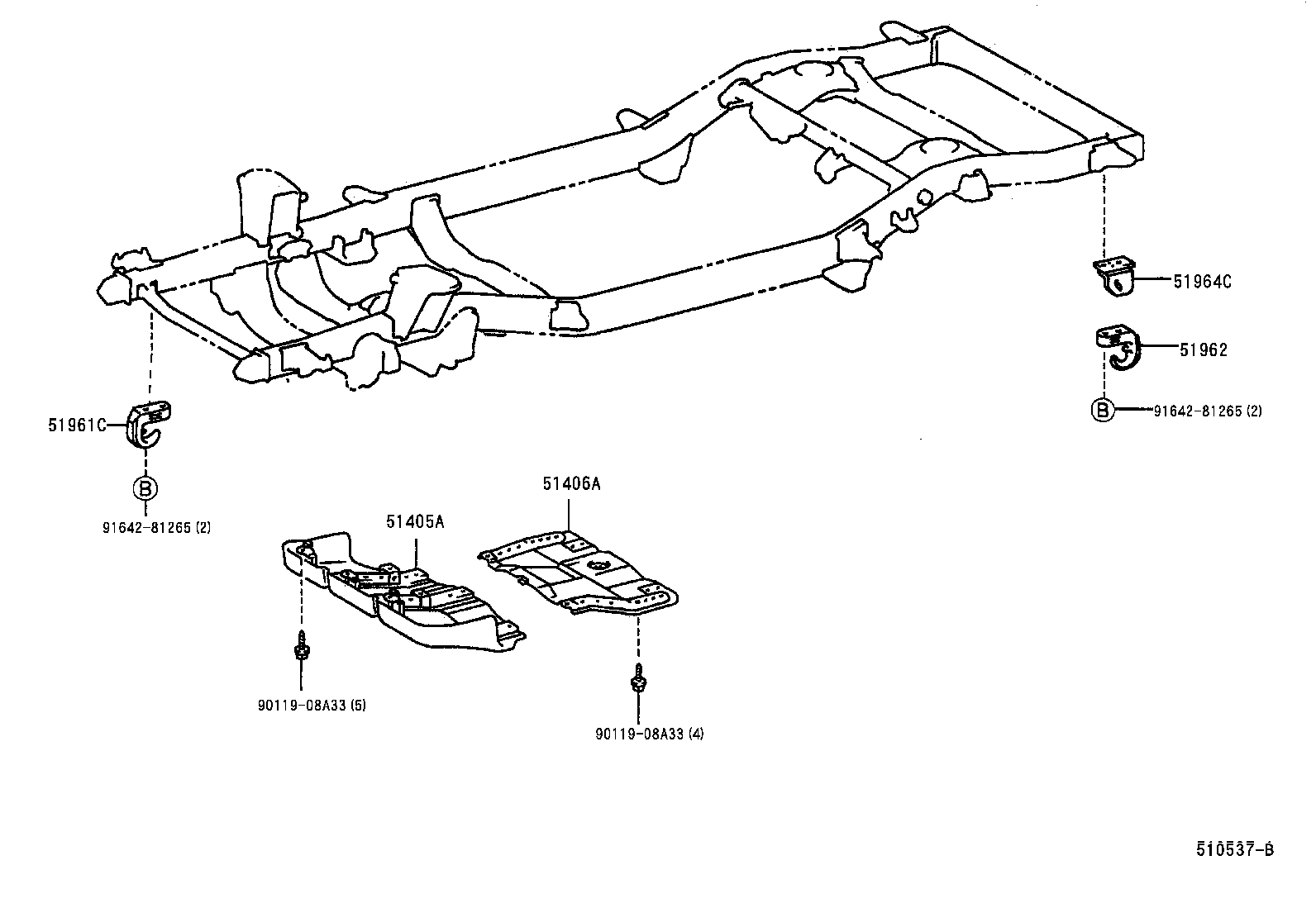 51996-60010 BRACKET, PINTLE HOOK SUPPORT, LH product image