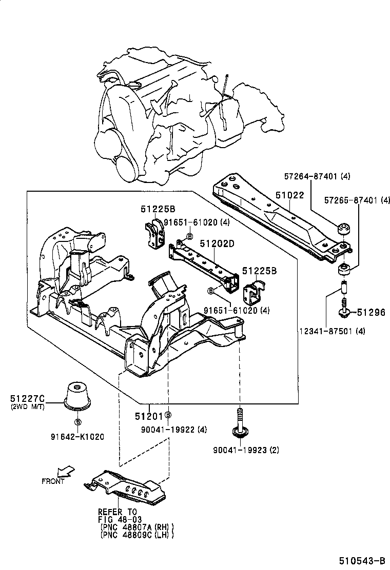 51210-87401 CROSSMEMBER SUB-ASSY, FRONT SUSPENSION product image