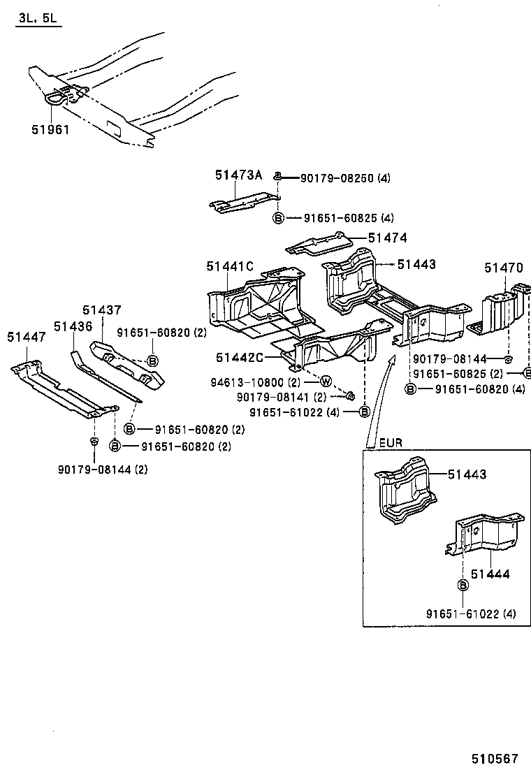 51406-25040 COVER, ENGINE UNDER, RH product image