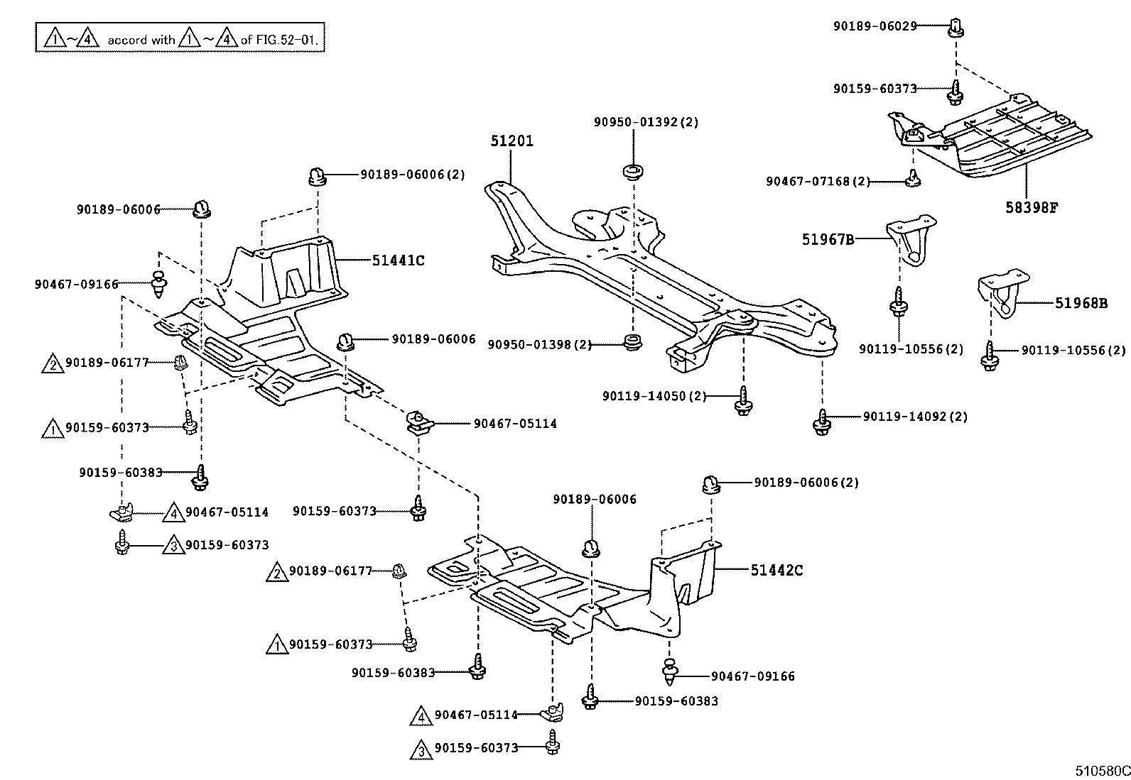 51201-47011 CROSSMEMBER SUB-ASSY, FRONT SUSPENSION product image