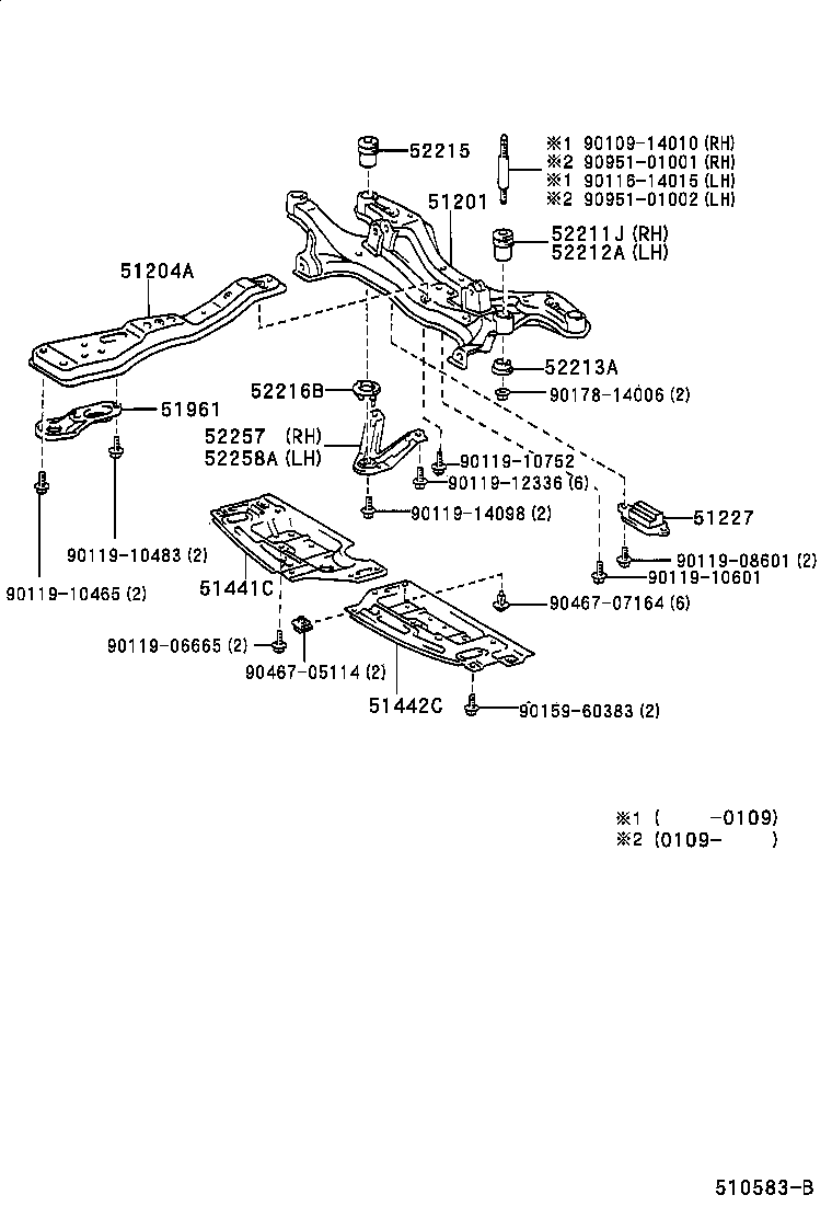 51201-32060 CROSSMEMBER SUB-ASSY, FRONT SUSPENSION product image