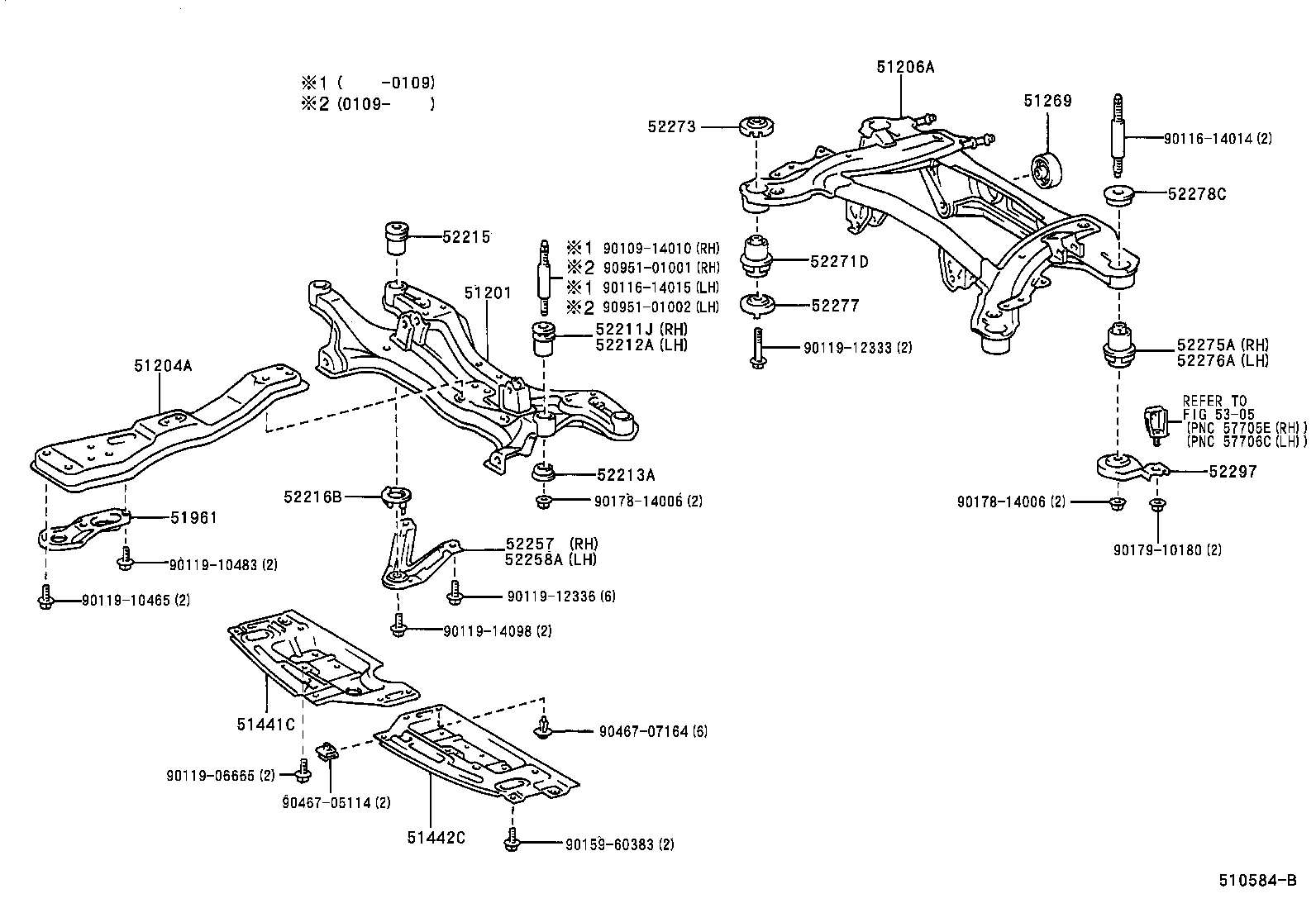 51201-32060 CROSSMEMBER SUB-ASSY, FRONT SUSPENSION product image