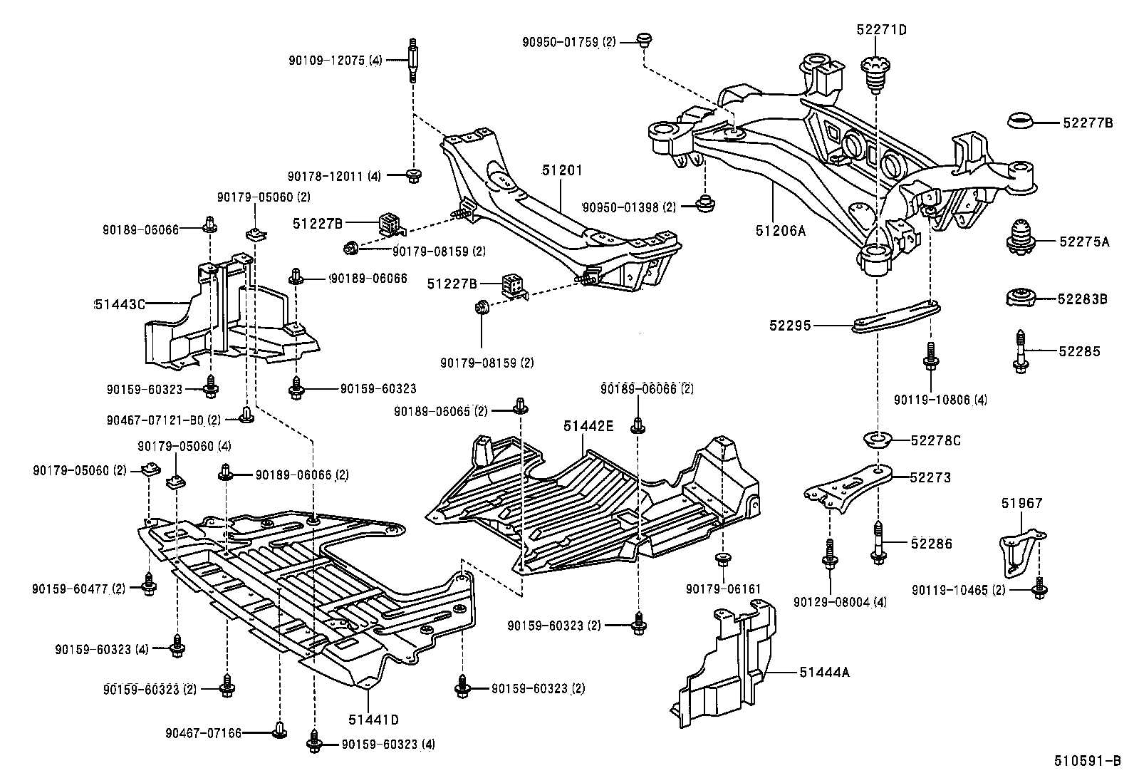 51201-51020 CROSSMEMBER SUB-ASSY, FRONT SUSPENSION product image