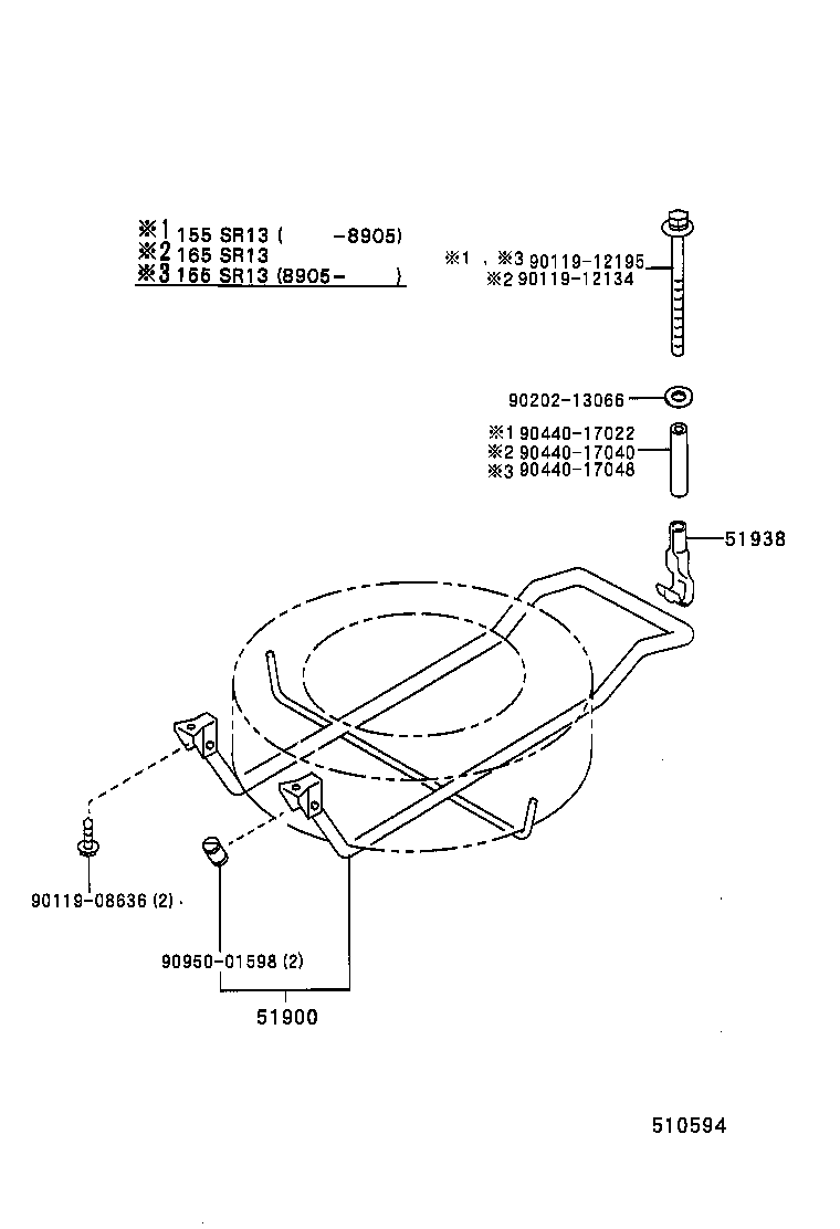 51900-95505 CARRIER ASSY, SPARE WHEEL product image