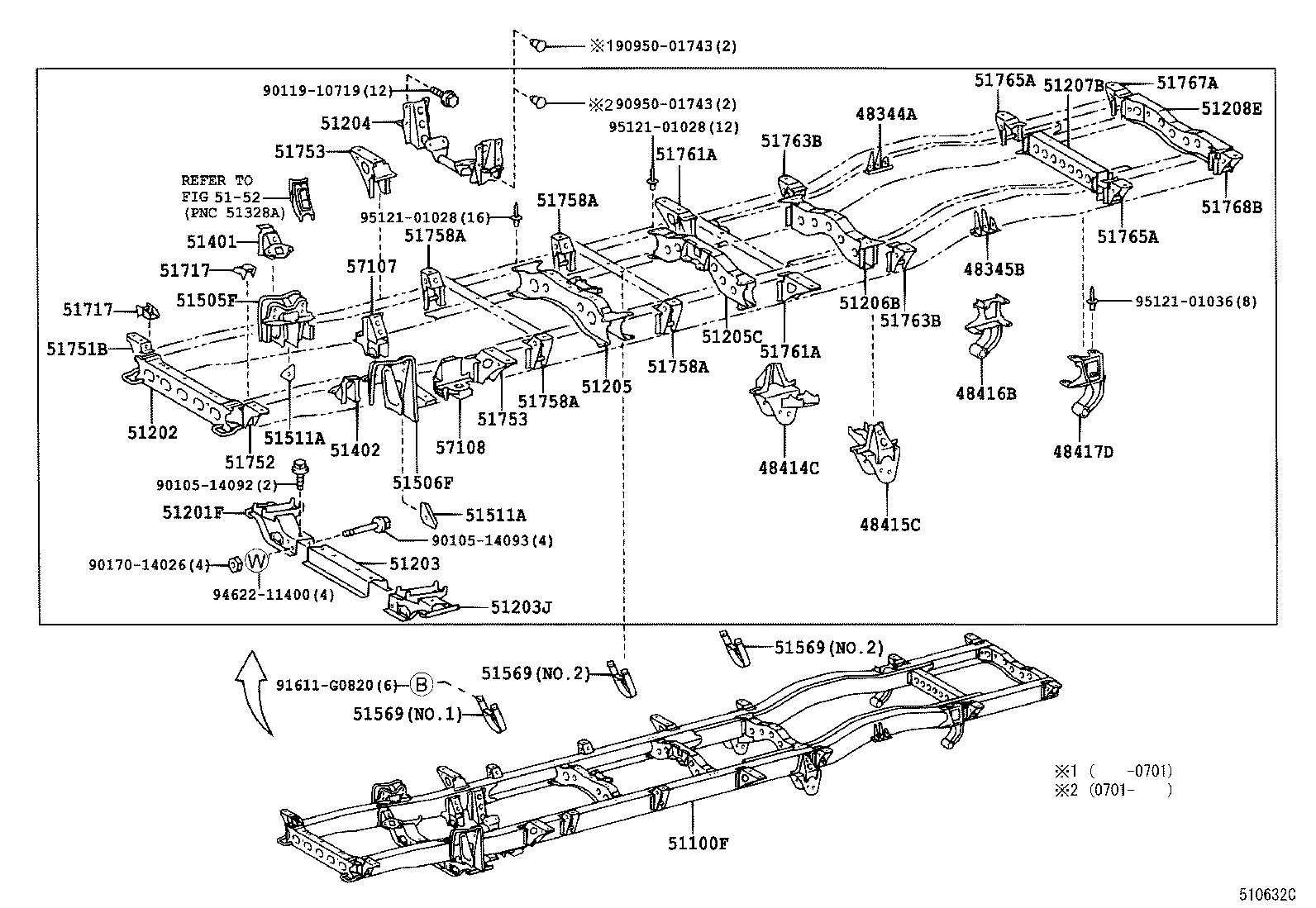 48414-0S010 BRACKET, SPRING, NO.3 RH product image