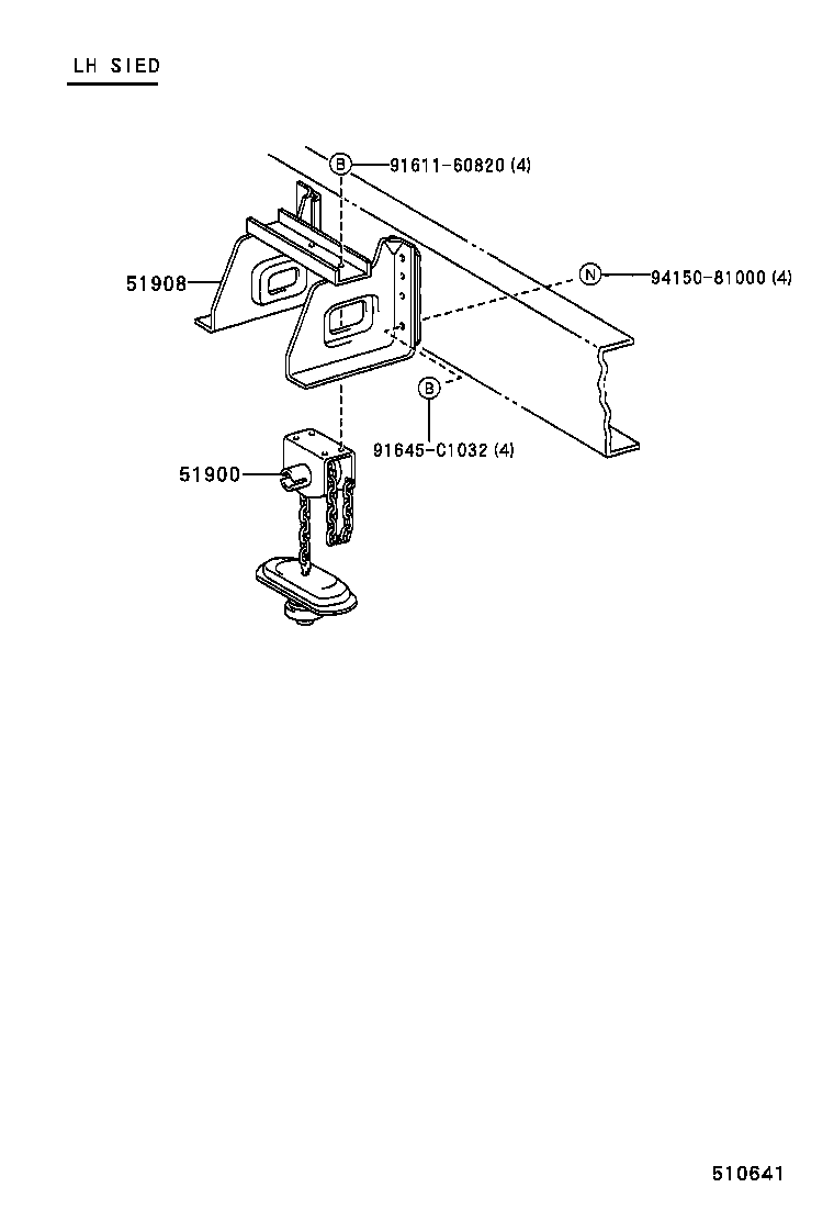 51908-37210 BRACKET SUB-ASSY, SPARE WHEEL CARRIER product image