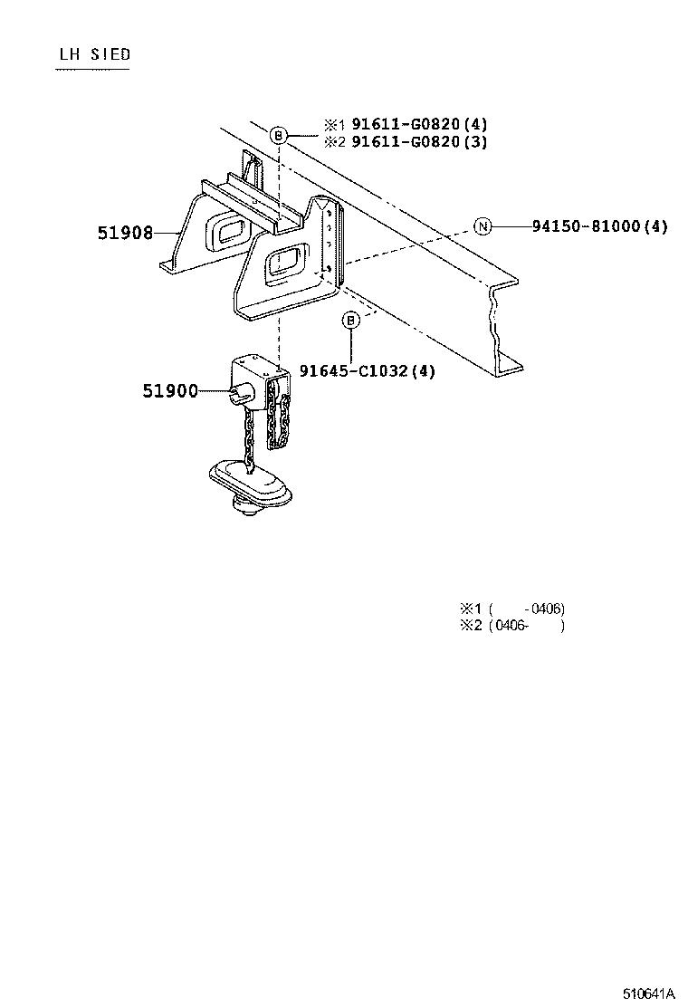 51908-37410 BRACKET SUB-ASSY, SPARE WHEEL CARRIER product image