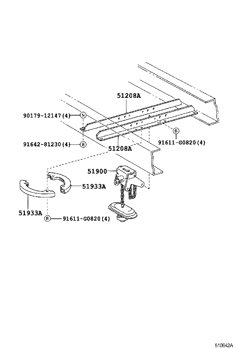51908-37410 BRACKET SUB-ASSY, SPARE WHEEL CARRIER product image