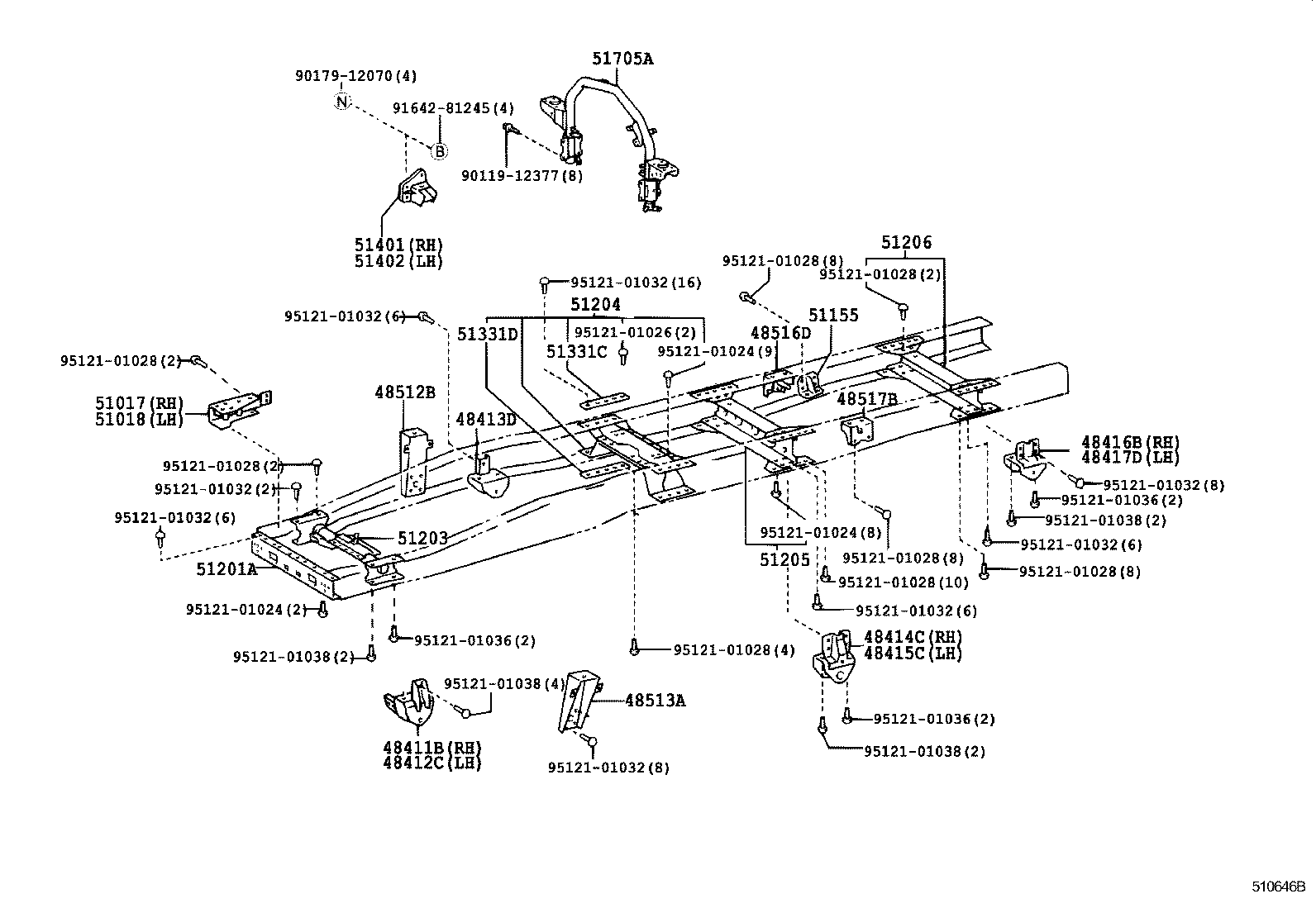 48416-37050 BRACKET, SPRING, NO.4 RH product image