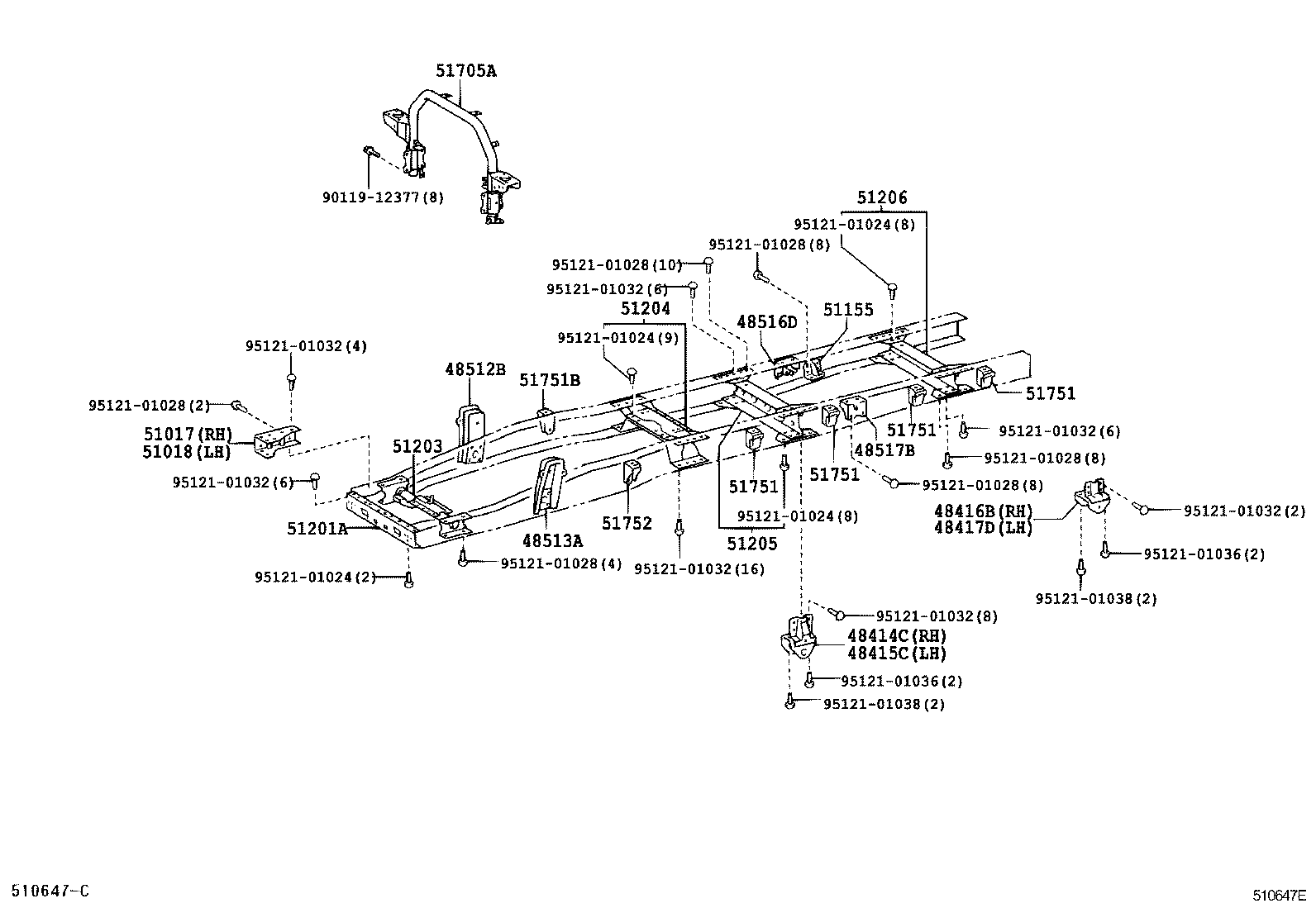 48416-37050 BRACKET, SPRING, NO.4 RH product image