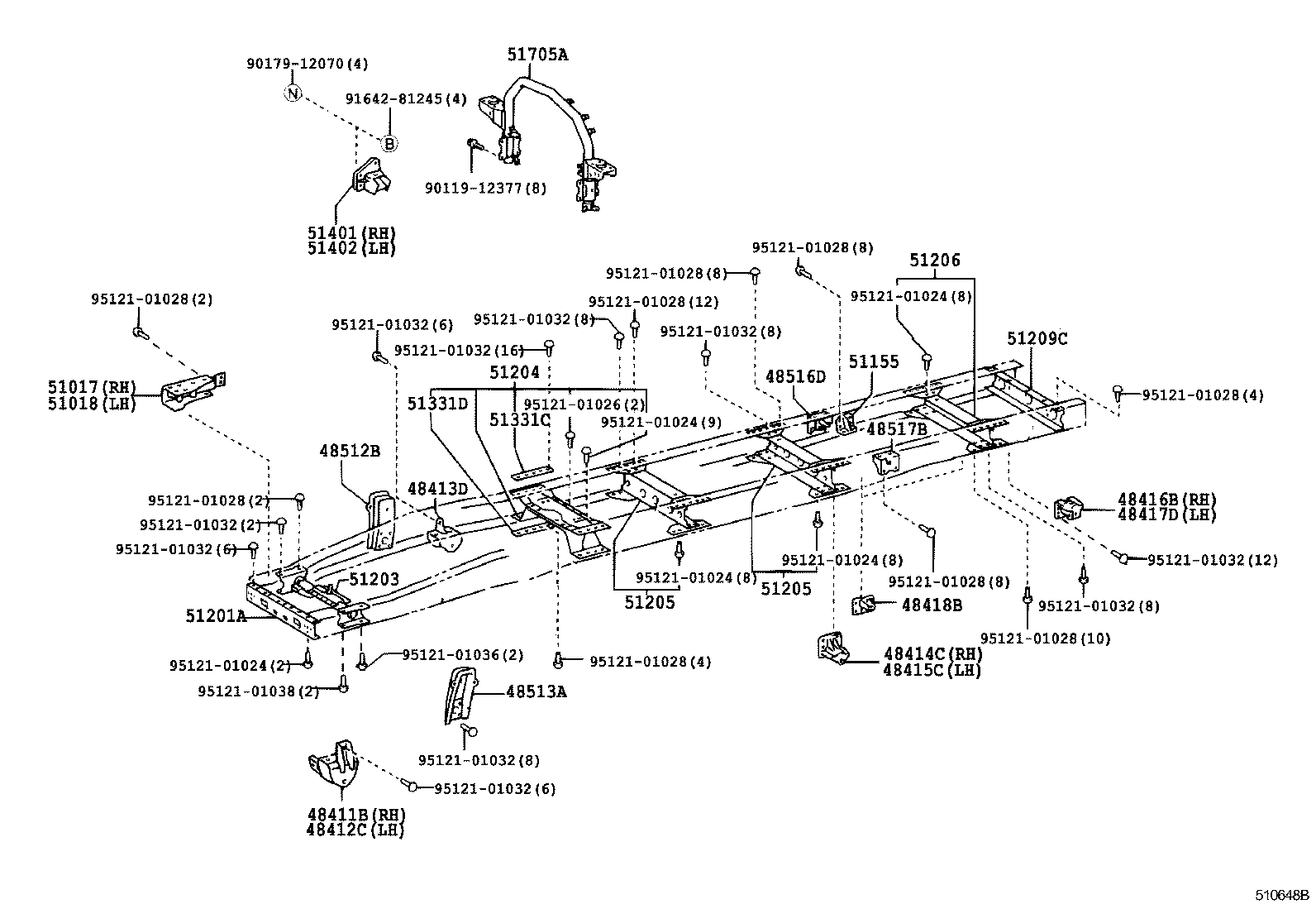 48416-37050 BRACKET, SPRING, NO.4 RH product image