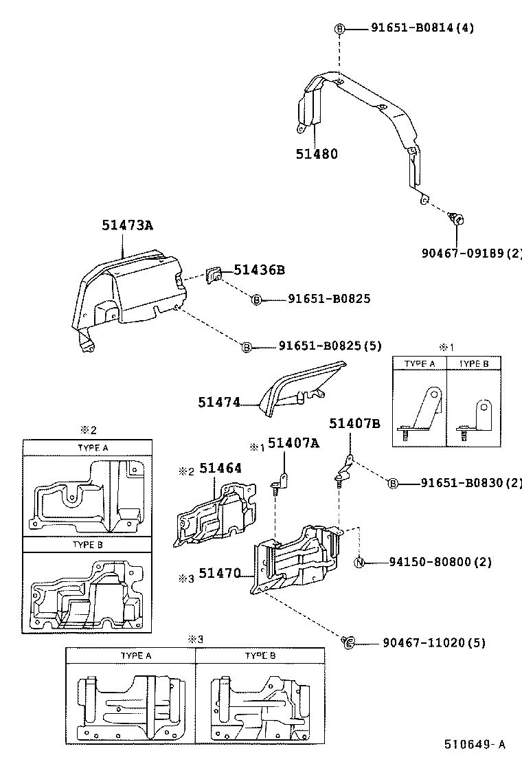 51436-37080 BRACKET, ENGINE SIDE COVER, NO.1 RH product image