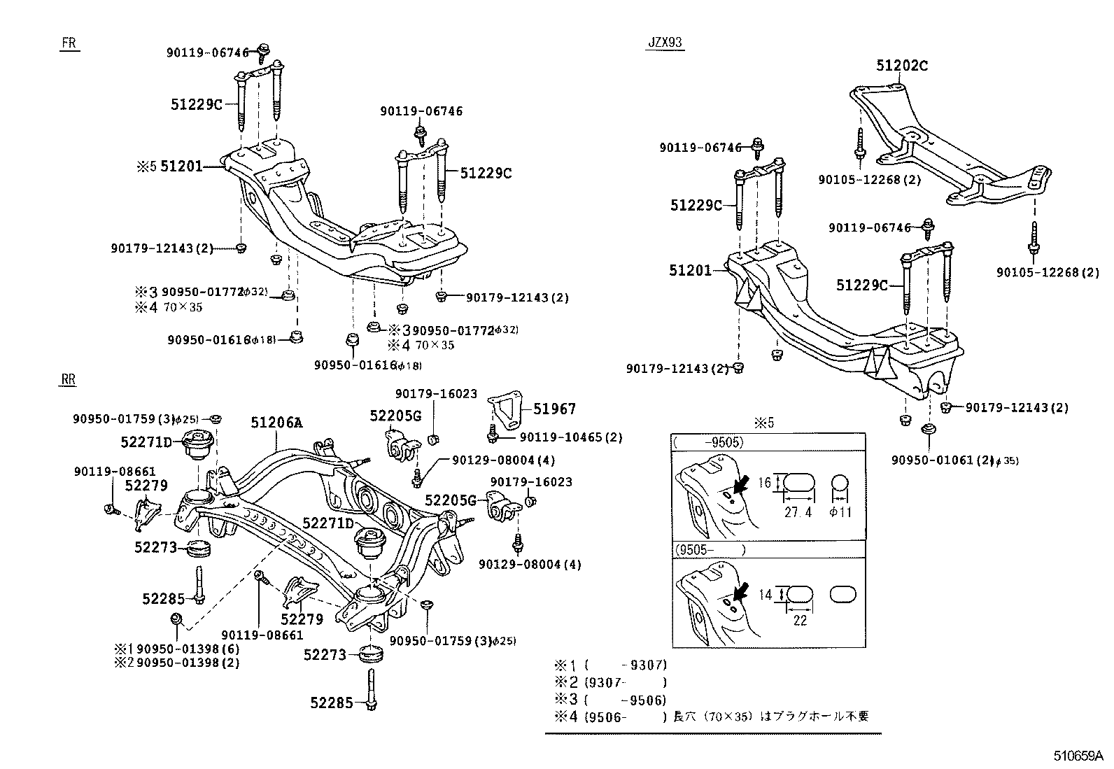 51201-22410 CROSSMEMBER SUB-ASSY, FRONT SUSPENSION product image