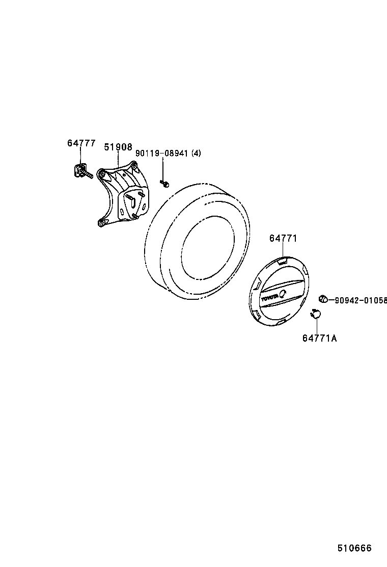 64773-42010 COVER, SPARE WHEEL product image