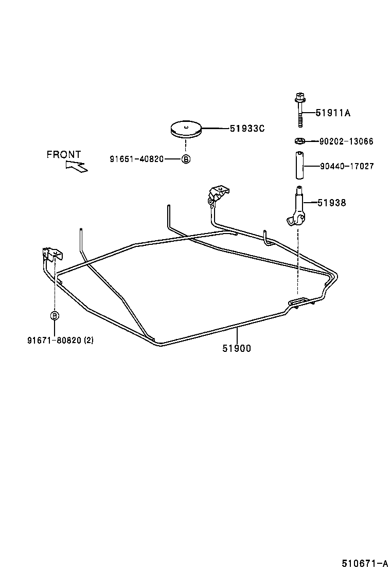 51903-44060 CARRIER ASSY, SPARE WHEEL product image