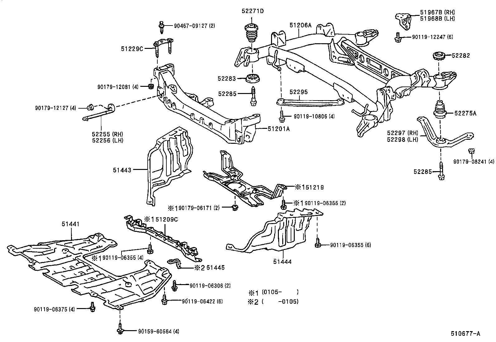 51206-40020 MEMBER SUB-ASSY, REAR SUSPENSION product image