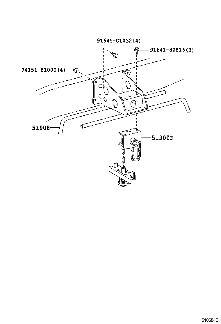 51908-25060 BRACKET SUB-ASSY, SPARE WHEEL CARRIER product image