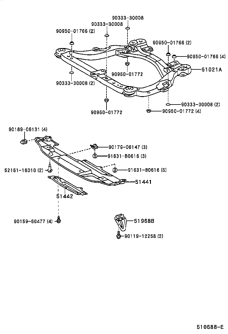51100-28060 MEMBER SUB-ASSY, ENGINE FRONT SUPPORT product image