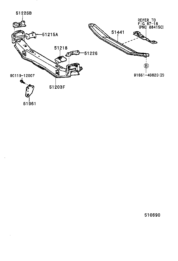 51203-87009 CROSSMEMBER SUB-ASSY, FRONT SUSPENSION product image