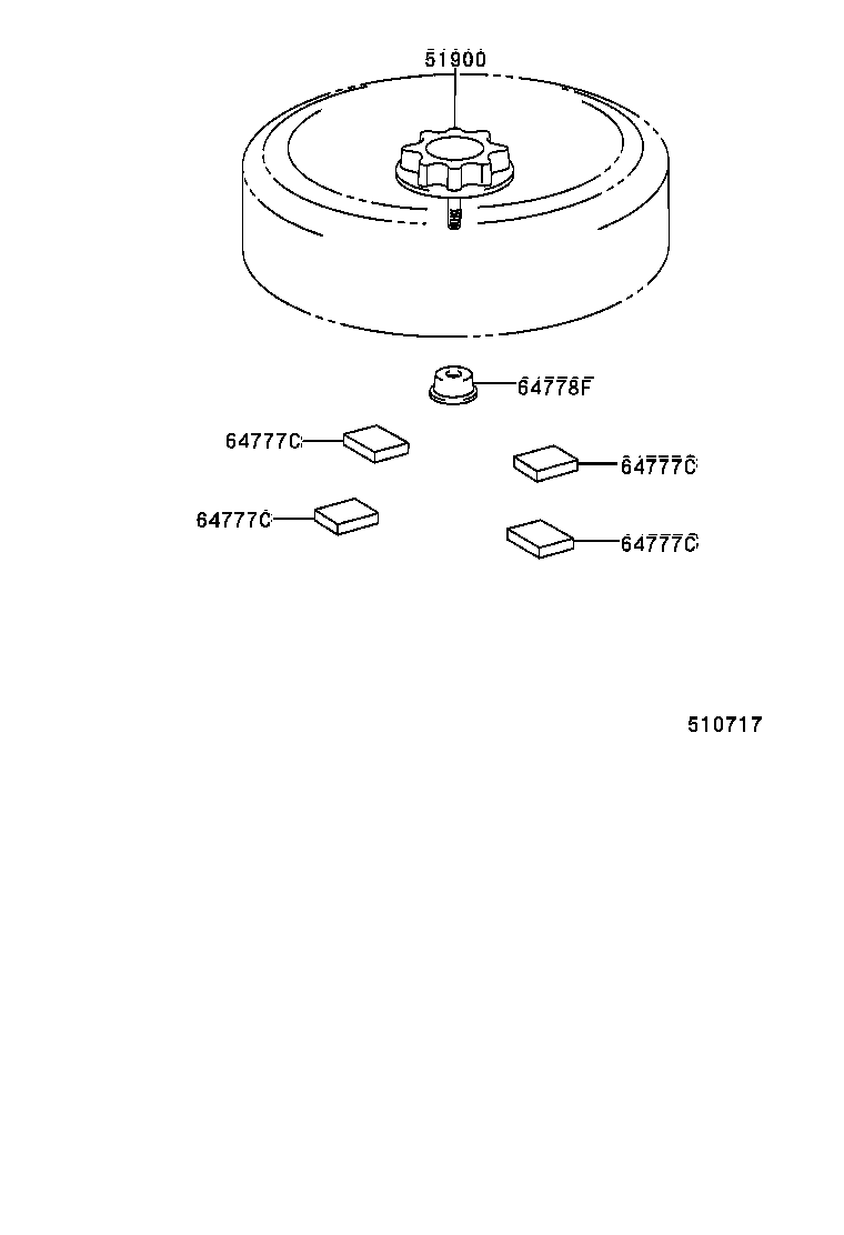 64778-33040 CUSHION, SPARE WHEEL product image