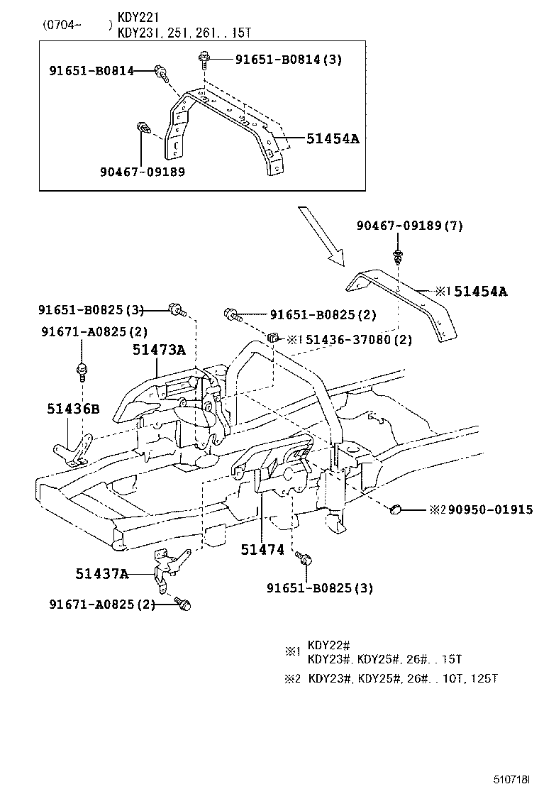 51436-25030 BRACKET, ENGINE SIDE COVER, NO.1 RH product image