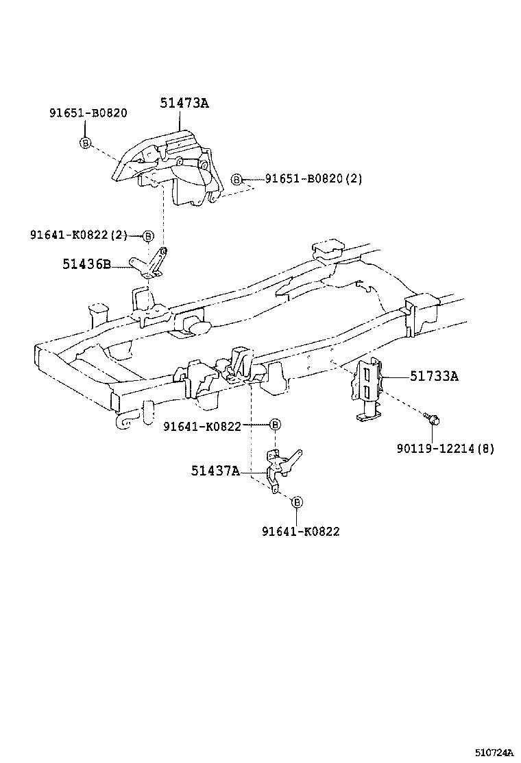 51965-37050 RETAINER, FRONT HOOK product image