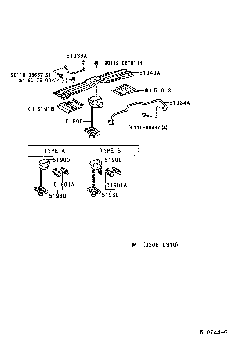 51930-0W010 LOCK ASSY, SPARE WHEEL CARRIER product image