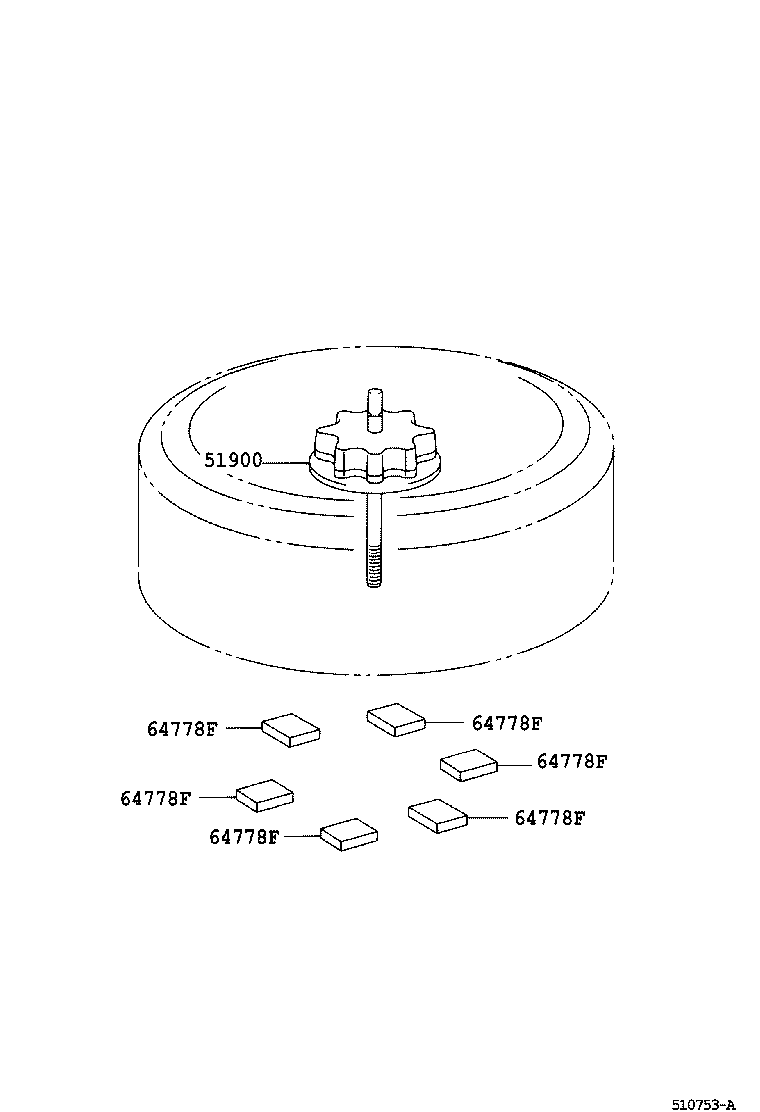 Toyota 64778-01020 PROTECTOR, SPARE WHEEL