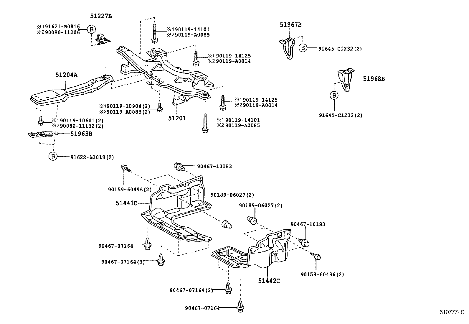 51442-02160 COVER, ENGINE UNDER, LH product image