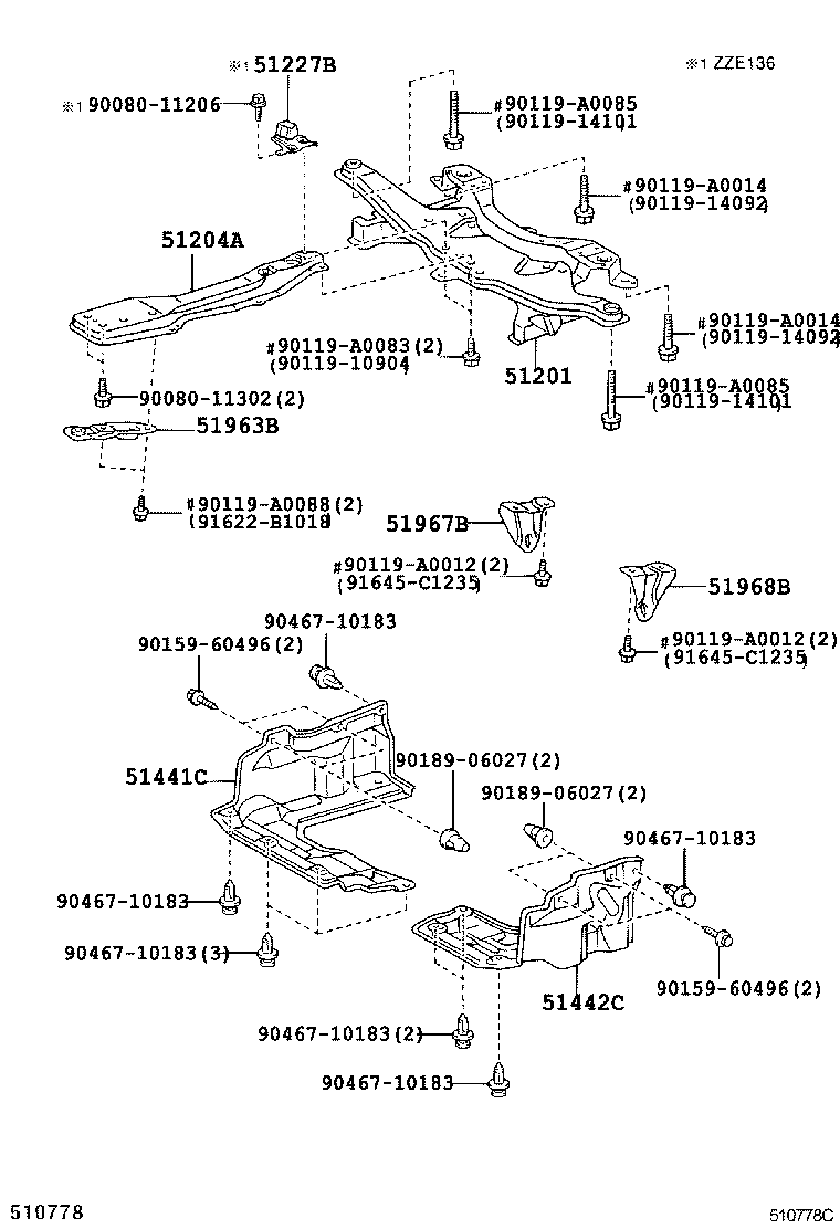 51968-01010 HOOK, TRANSPORT, REAR LH product image
