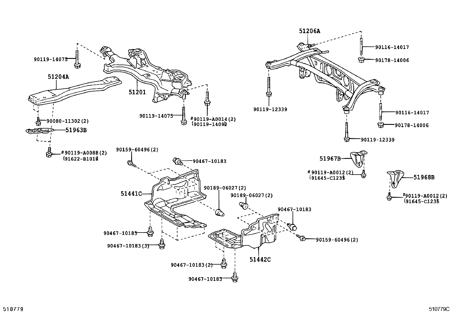 51968-01010 HOOK, TRANSPORT, REAR LH product image