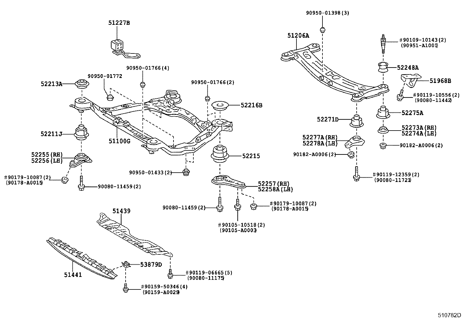 Toyota 51227-41020 DAMPER, FRONT SUSPENSION MEMBER DYNAMIC