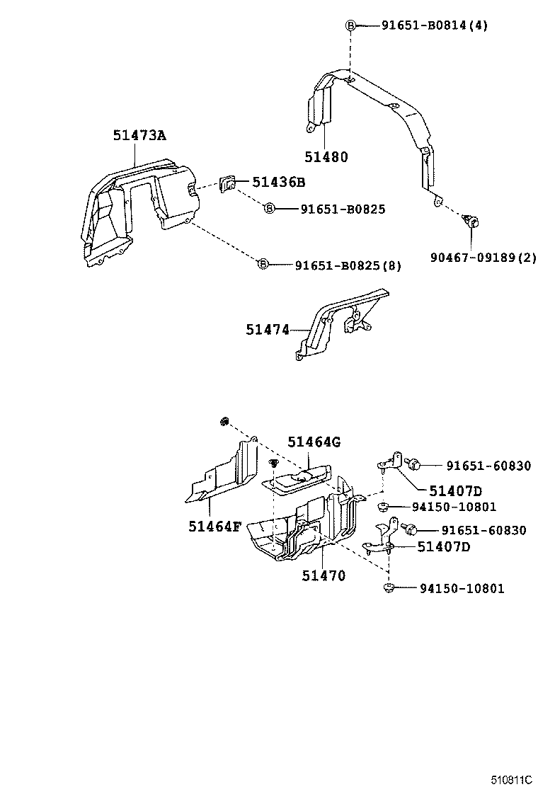 51436-37080 BRACKET, ENGINE SIDE COVER, NO.1 RH product image