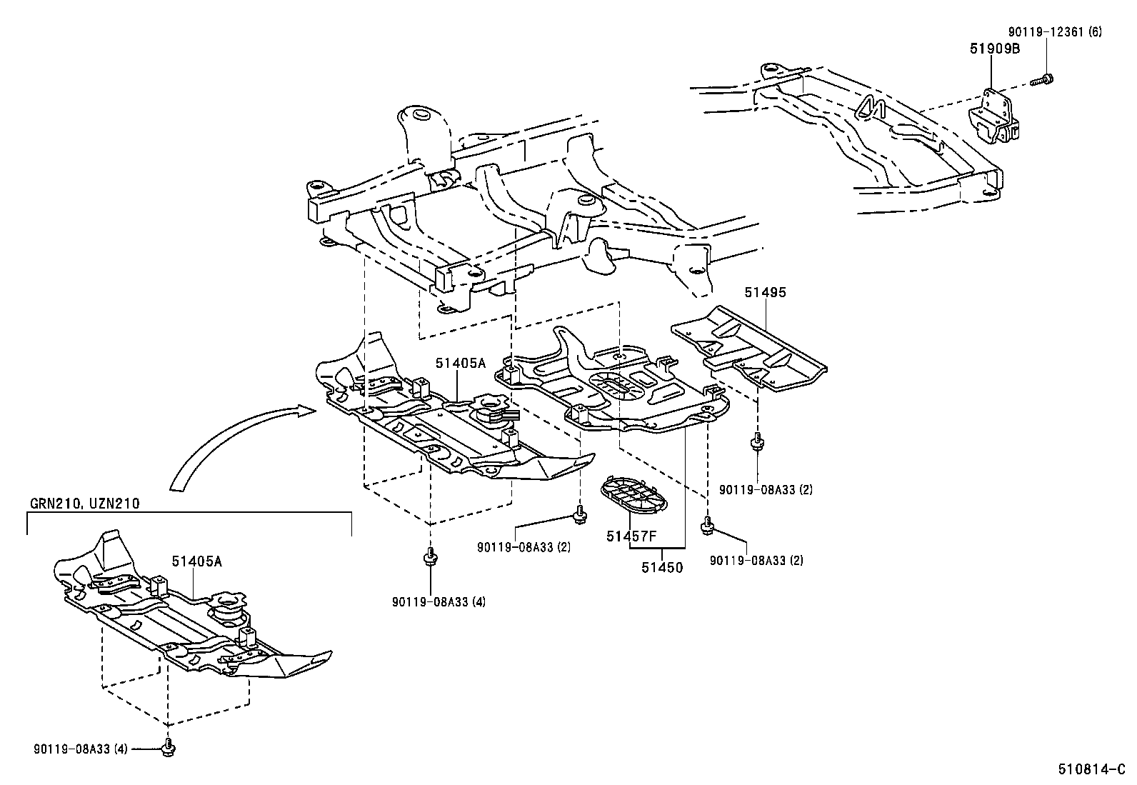 Toyota 51909-35010 TUBE SUB-ASSY, PINTLE HOOK SUPPORT