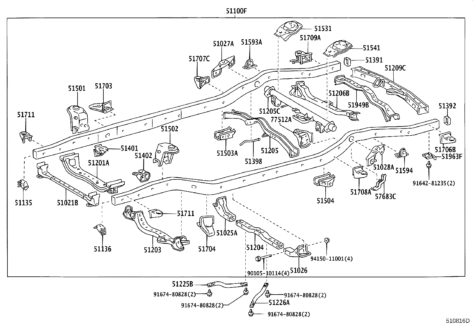 Toyota 51001-3M450 FRAME SUB-ASSY