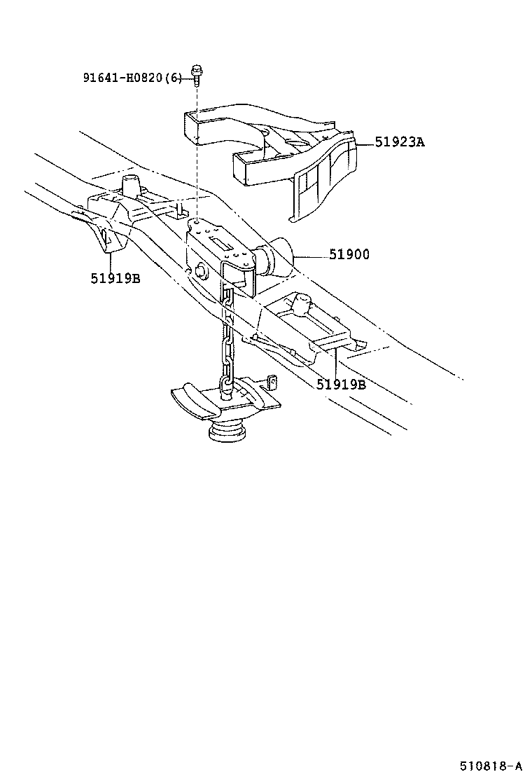51908-60150 BRACKET SUB-ASSY, SPARE WHEEL CARRIER product image