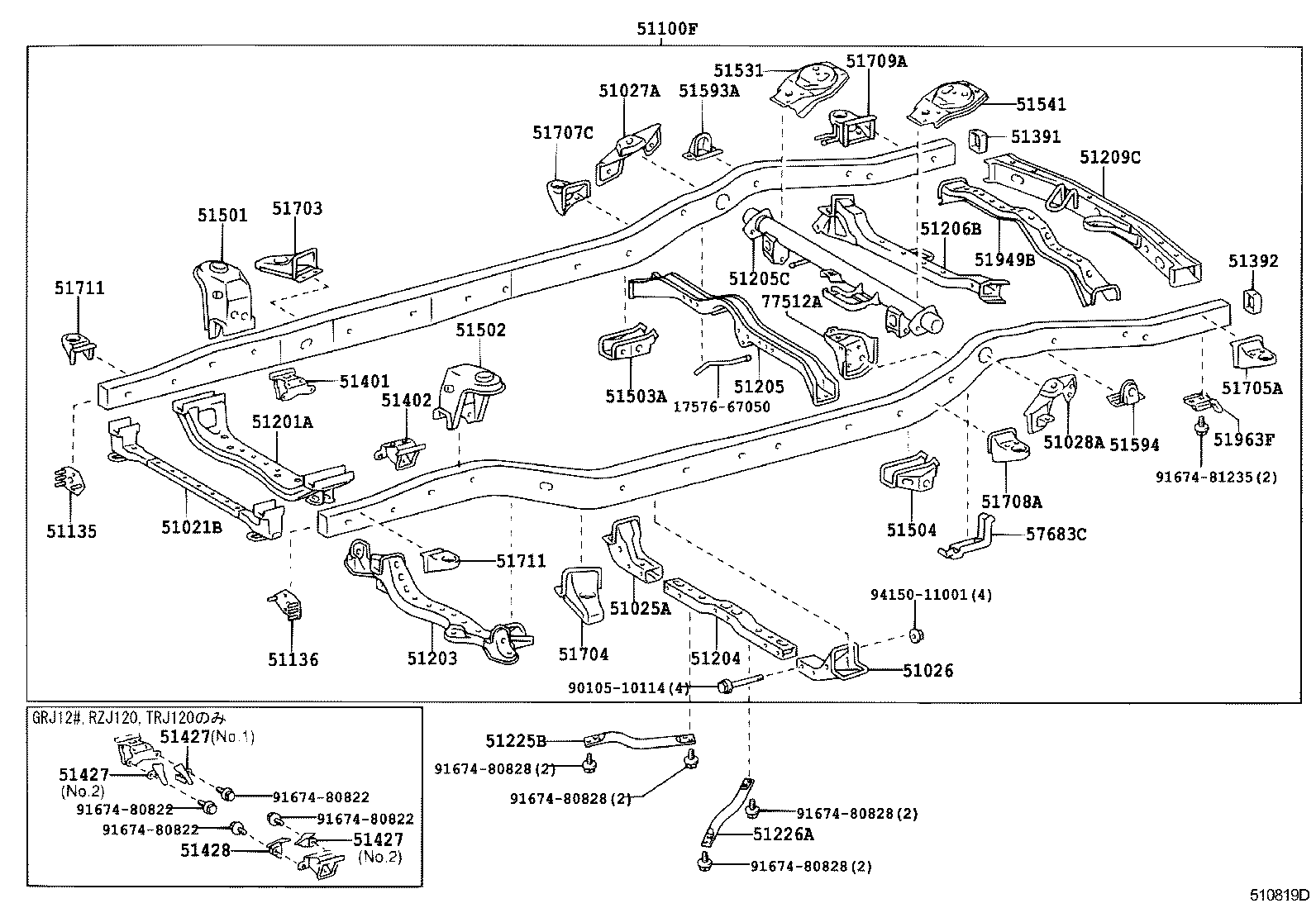51001-6B440 FRAME SUB-ASSY product image