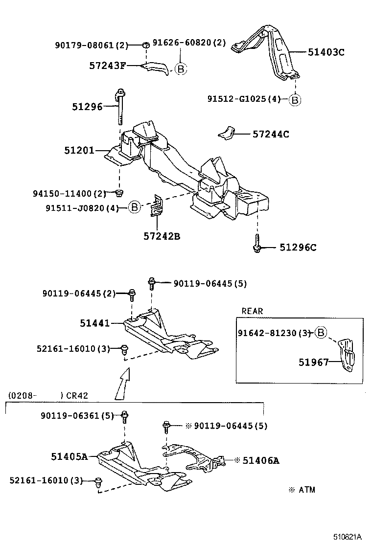 51210-28020 CROSSMEMBER SUB-ASSY, FRONT SUSPENSION product image