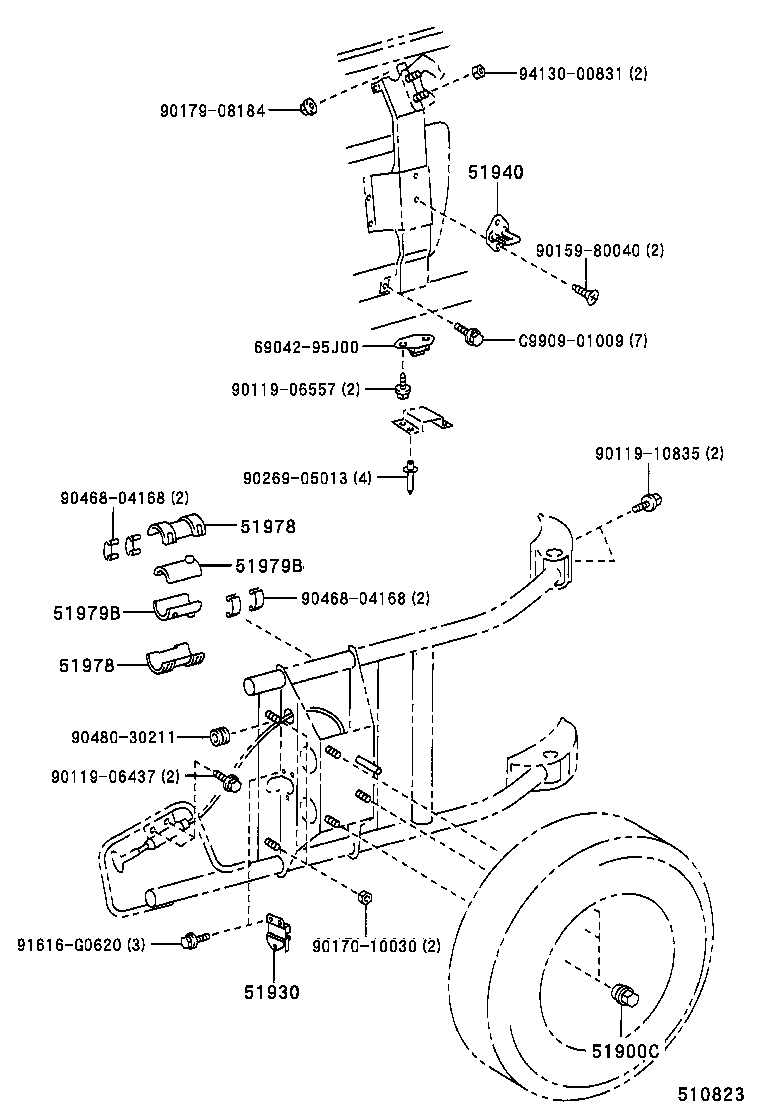 51979-35010 CUSHION, SPARE WHEEL CARRIER PROTECTOR product image