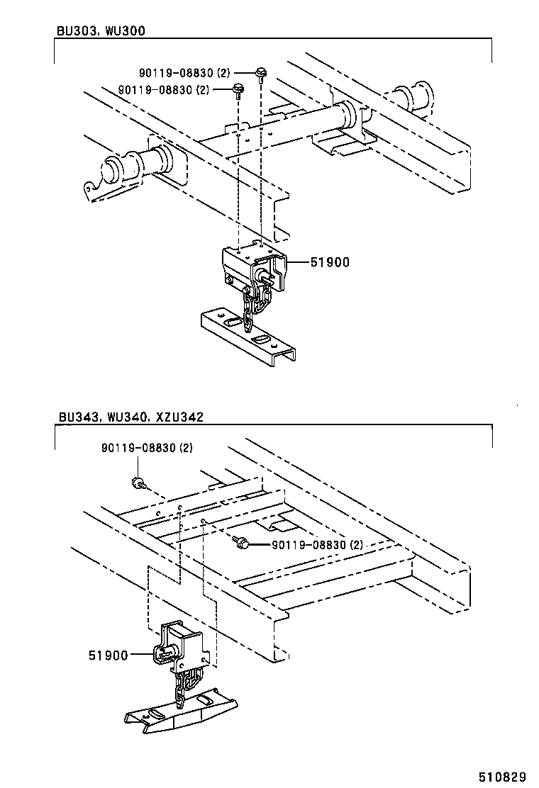 51908-37280 BRACKET SUB-ASSY, SPARE WHEEL MOUNTING product image