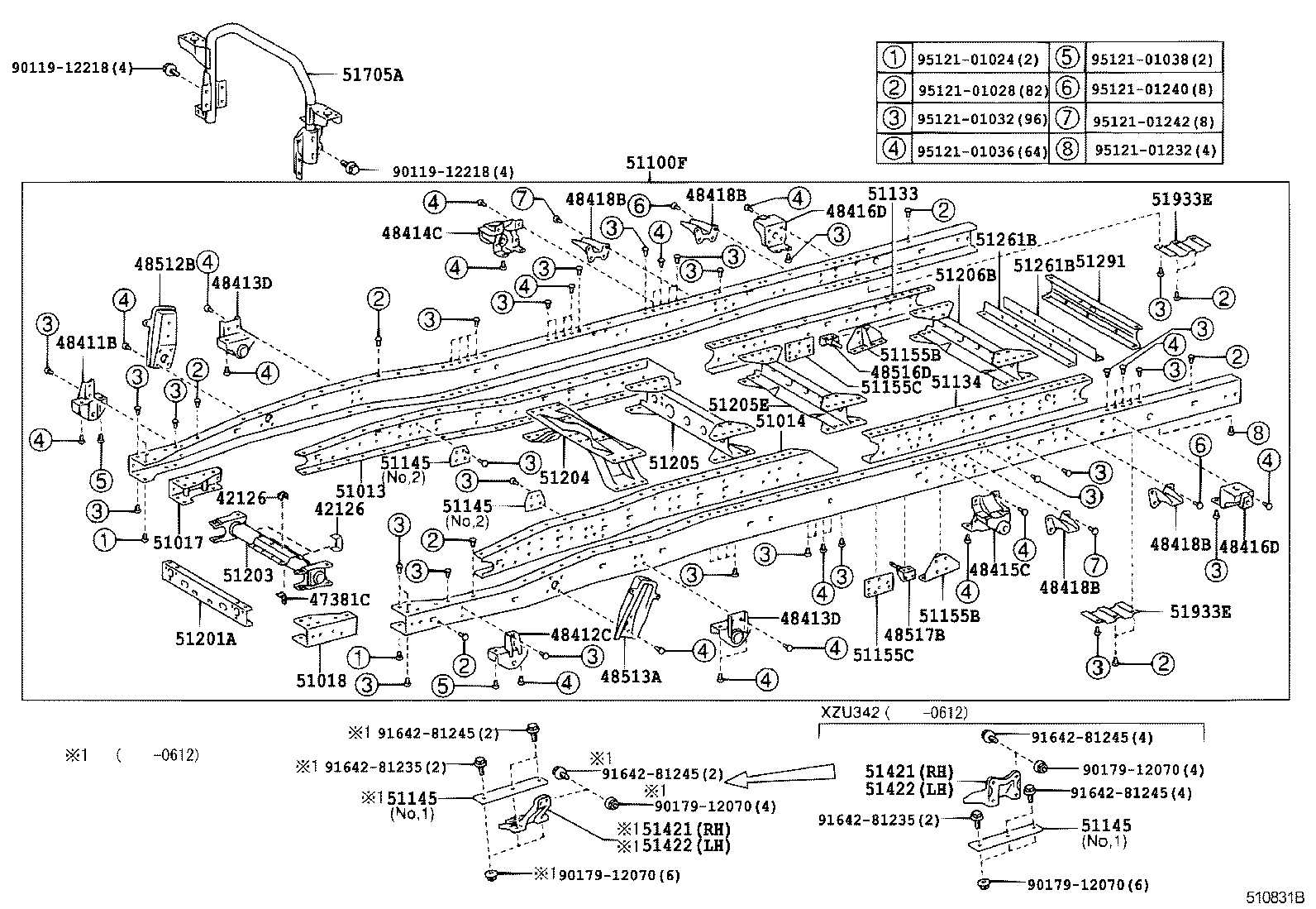 51401-0W010 BRACKET SUB-ASSY, ENGINE FRONT MOUNTING, RH product image