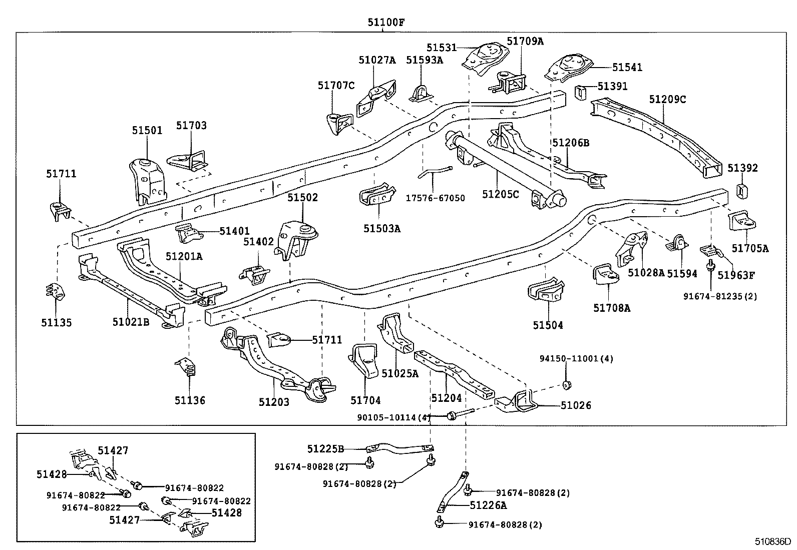 51401-35420 BRACKET SUB-ASSY, ENGINE FRONT MOUNTING, RH product image