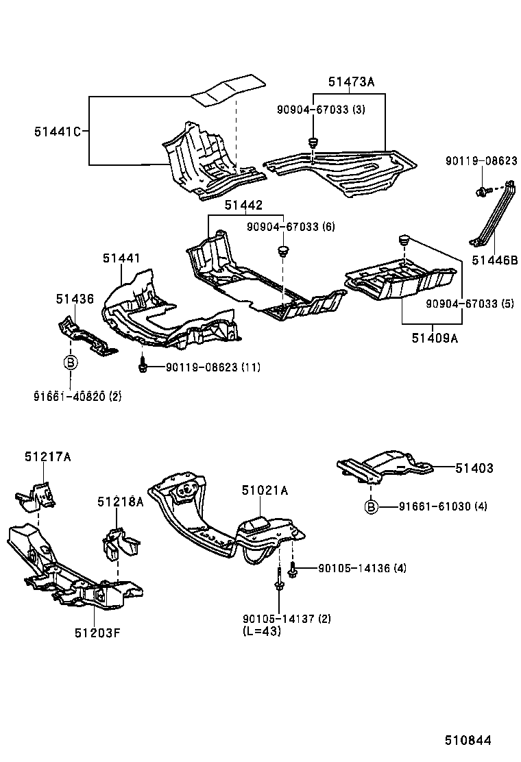 51403-26020 BRACKET SUB-ASSY, ENGINE REAR MOUNTING product image